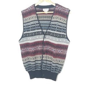 Vintage Lumiere Grandpa Nordic Retro Pattern Professor Knit Vest Cottagecore